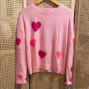 Lilly Pulitzer Pink Heart Crew Neck Sweater